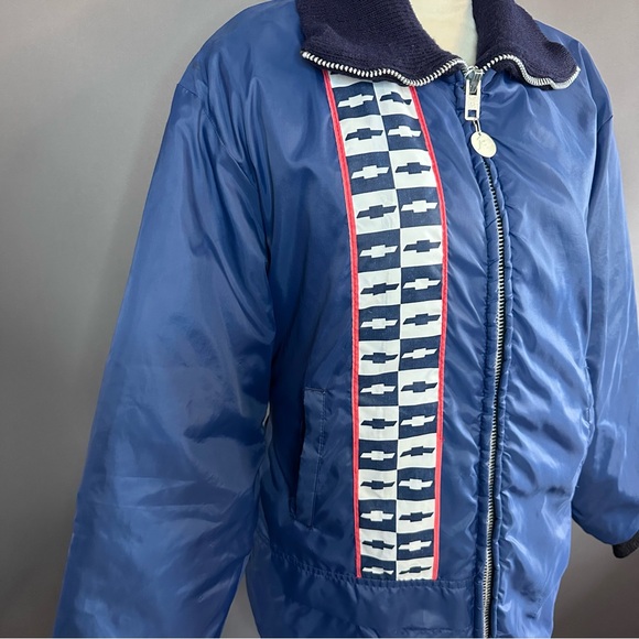 Sold Vintage Horizon Chevrolet Corvette Jacket Quilted Racing Coat Blue - Picture 3 of 15